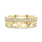 Geometric Lattice 0.41 CTW 14K Gold Round Moissanite Eternity Band