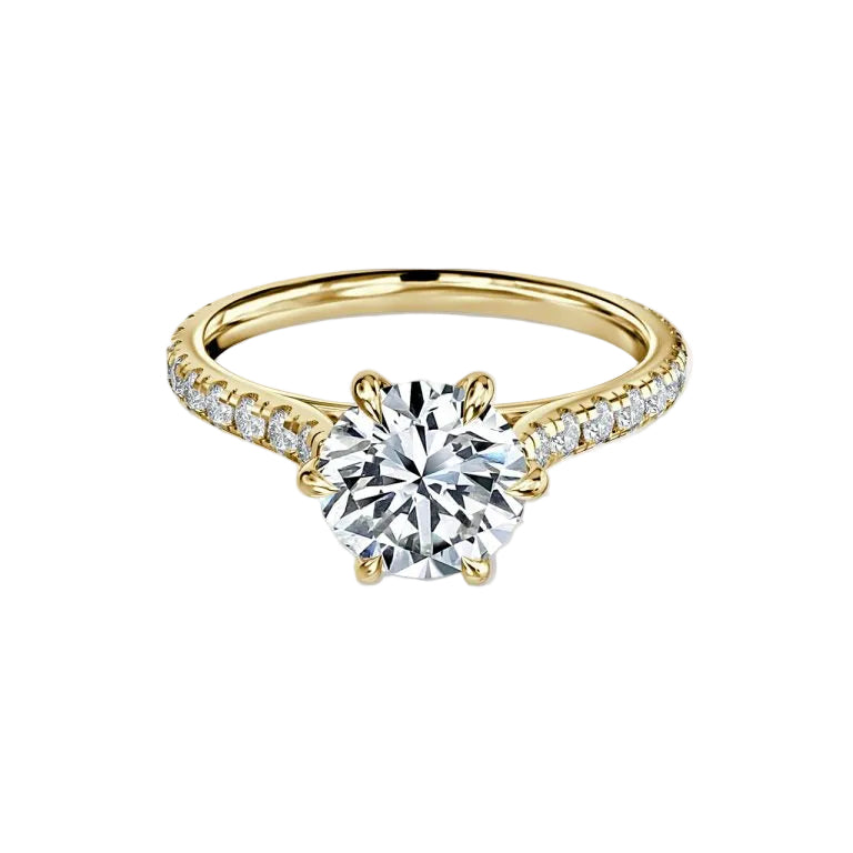 Round Brilliant Cut Micro Setting Diamond Ring