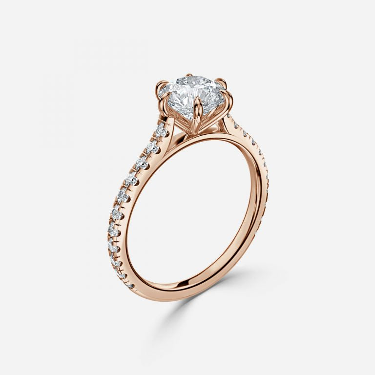 Round Brilliant Cut Micro Setting Diamond Ring