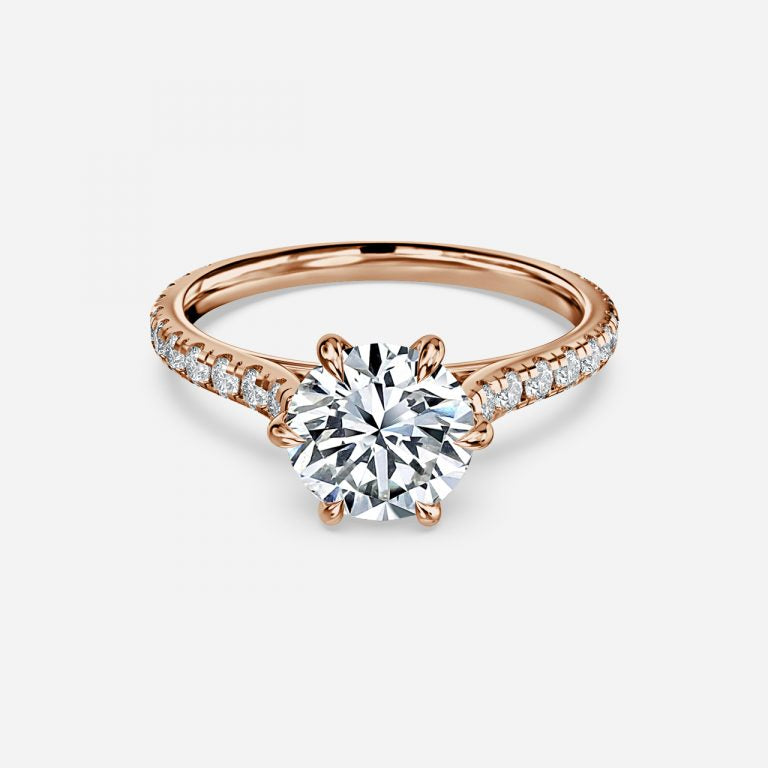 Round Brilliant Cut Micro Setting Diamond Ring