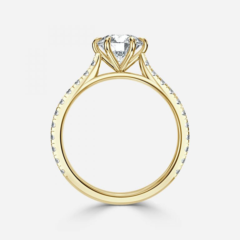 Round Brilliant Cut Micro Setting Diamond Ring