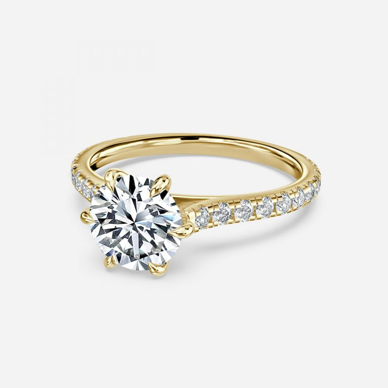 Round Brilliant Cut Micro Setting Diamond Ring