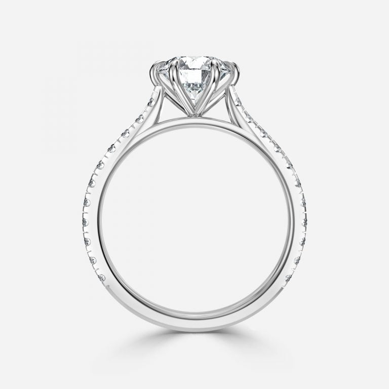 Round Brilliant Cut Micro Setting Diamond Ring