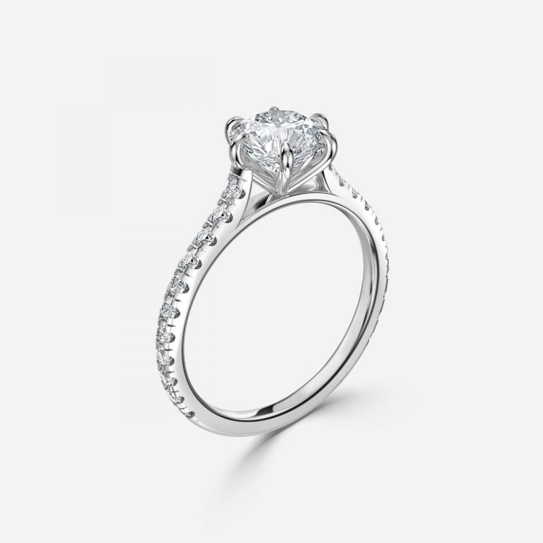 Round Brilliant Cut Micro Setting Diamond Ring