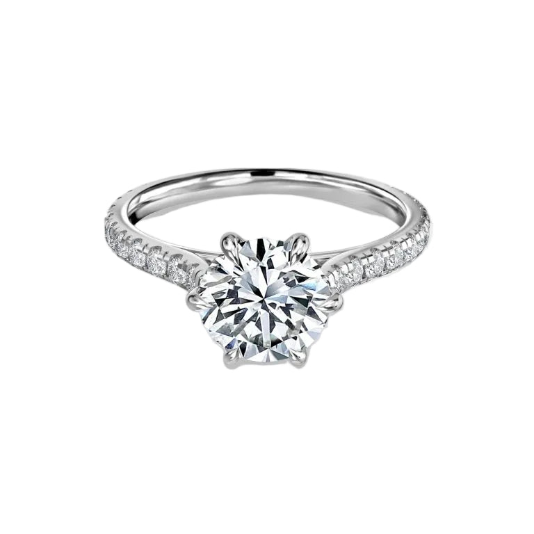 Round Brilliant Cut Micro Setting Diamond Ring