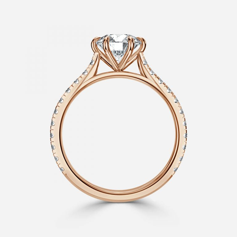 Round Brilliant Cut Micro Setting Diamond Ring