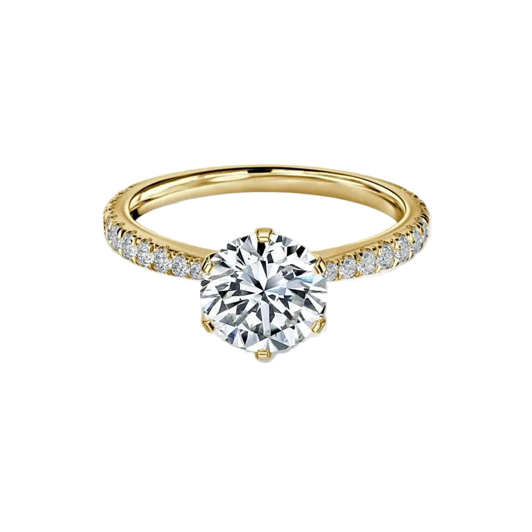 Round Brilliant Micro Set Engagement Ring