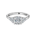 Round Cut Cluster Side Stone Engagement Ring