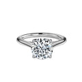Round Cut Delicate Petal Solitaire Engagement Ring