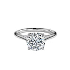 Round Cut Delicate Petal Solitaire Engagement Ring