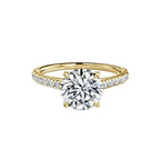 Round Cut Tapered Diamond Engagement Ring