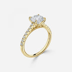 Round Cut Tapered Diamond Engagement Ring