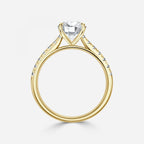 Round Cut Tapered Diamond Engagement Ring
