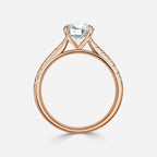 Round Cut Tapered Diamond Engagement Ring