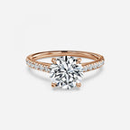 Round Cut Tapered Diamond Engagement Ring