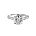 Round Cut Tapered Diamond Engagement Ring