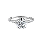 Round Cut Tapered Diamond Engagement Ring