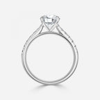 Round Cut Tapered Diamond Engagement Ring