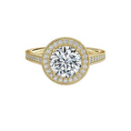 Round Milgrain Set Halo Round Engagement Ring
