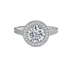 Round Milgrain Set Halo Round Engagement Ring