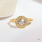 Round Milgrain Set Halo Round Engagement Ring
