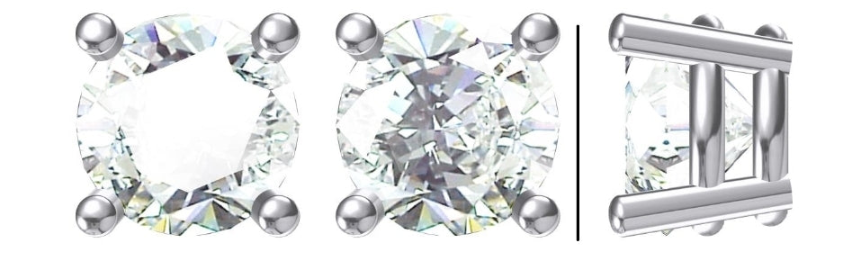 14K Solid Gold Customize Lab Grown Diamond Earrings - 1.00 D VVS2