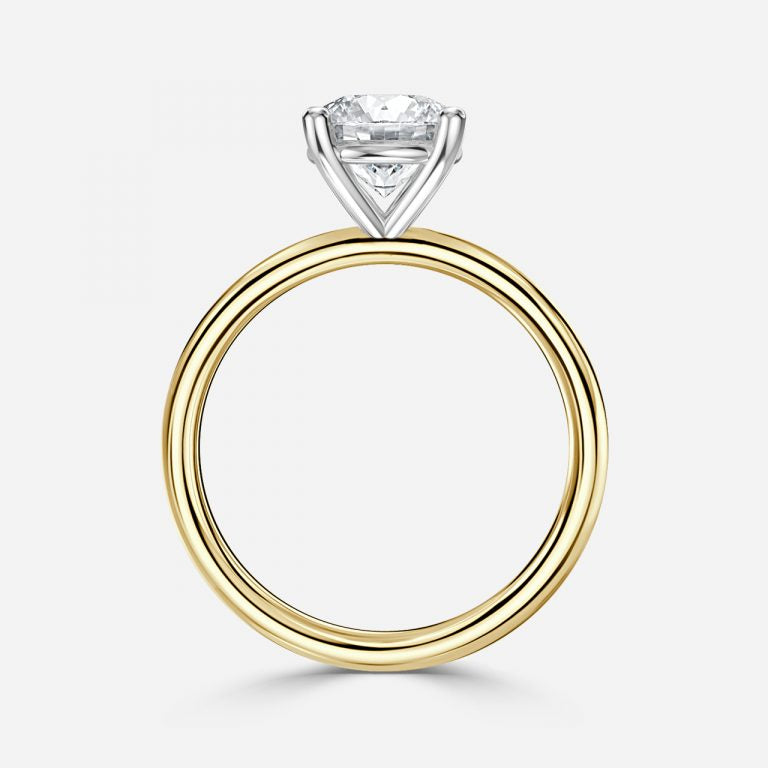Two Tone Round Solitaire Engagement Ring