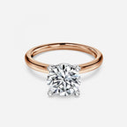 Two Tone Round Solitaire Engagement Ring