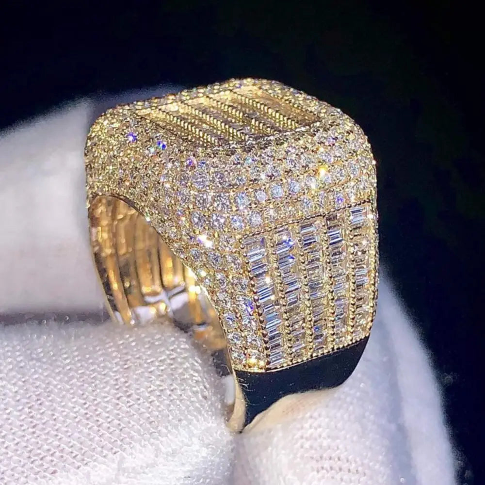 Iced Out Baguette Diamond Men’s Ring