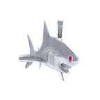 Shark Diamond Pendant 14k white Solid Gold - 1.83 CTW