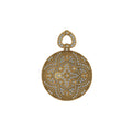 Vintage Round Diamond 14k solid gold Women's Necklace Pendant -1.19 CTW