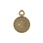 Vintage Round Diamond 14k solid gold Women's Necklace Pendant -1.19 CTW