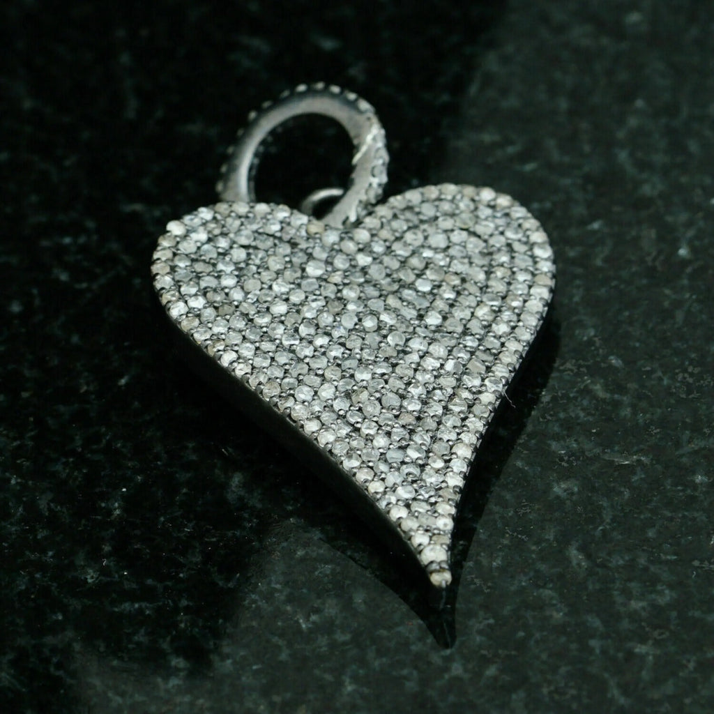 925 Silver Pave VVS Diamond Heart Pendant - 2.11 CTW