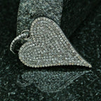 925 Silver Pave VVS Diamond Heart Pendant - 2.11 CTW