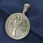 Custom Tree of Life 14k solid gold Diamond Pendant - 3.07 CTW