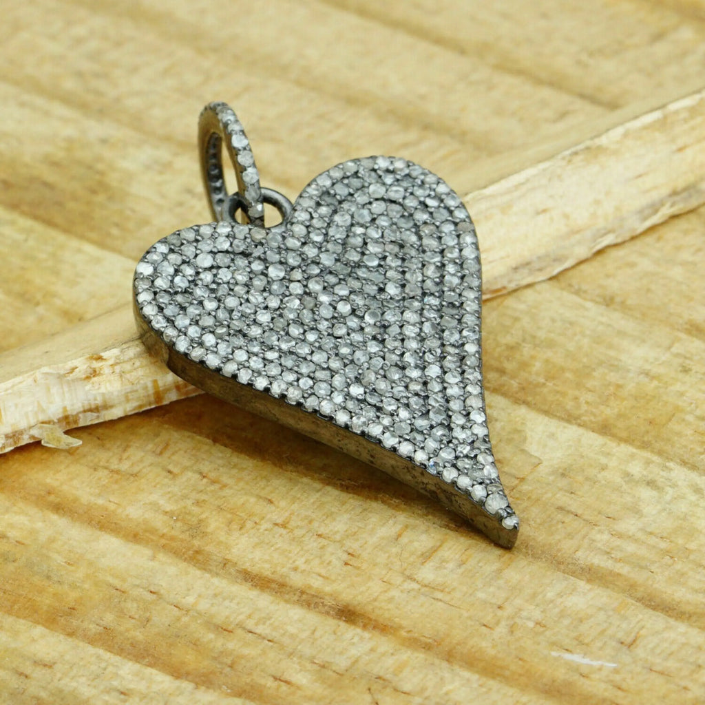 925 Silver Pave VVS Diamond Heart Pendant - 2.11 CTW