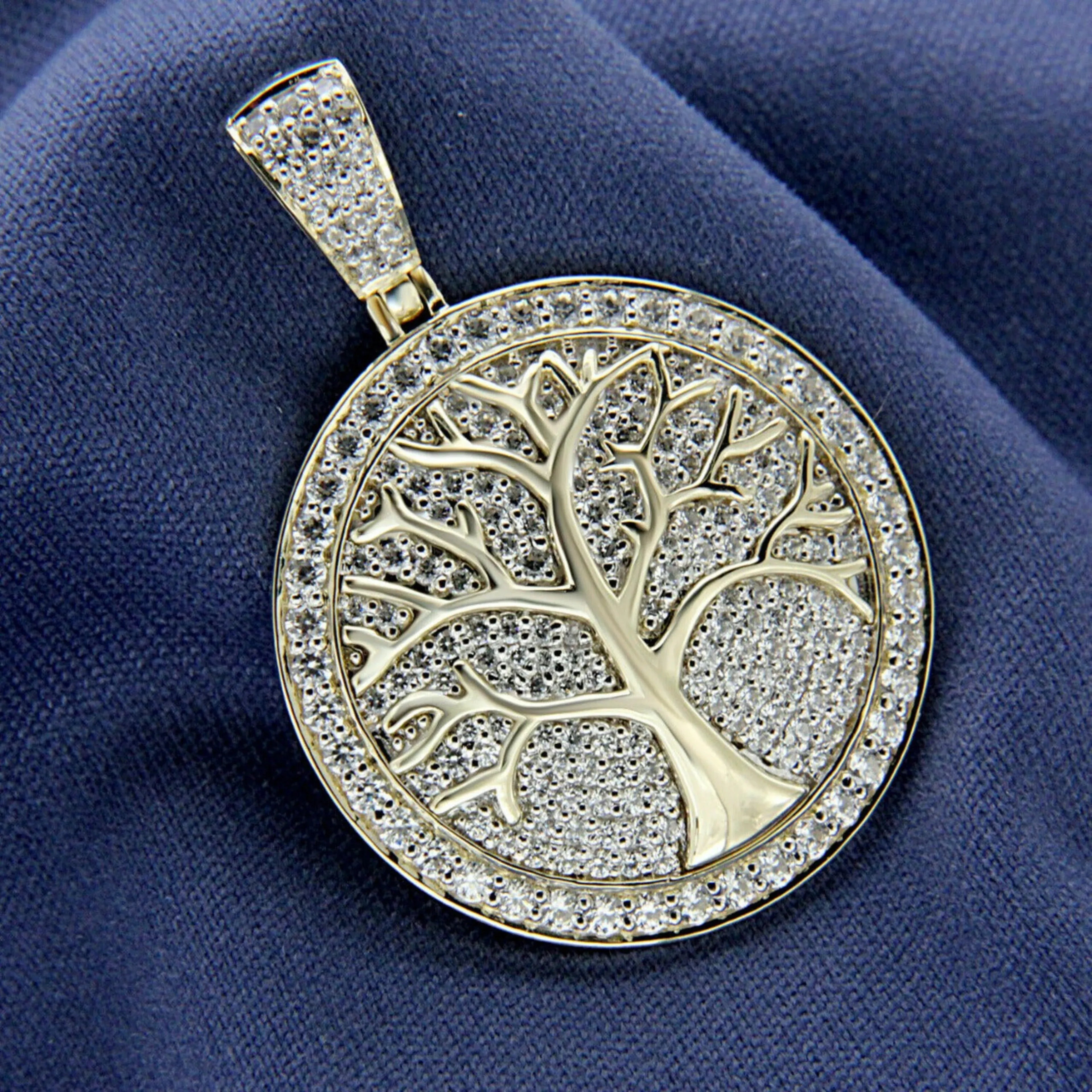 Custom Tree of Life 14k solid gold Diamond Pendant - 3.07 CTW