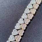 Luxury 10MM VVS Baguette Heart Tennis Bracelet: Unisex Diamond Elegance