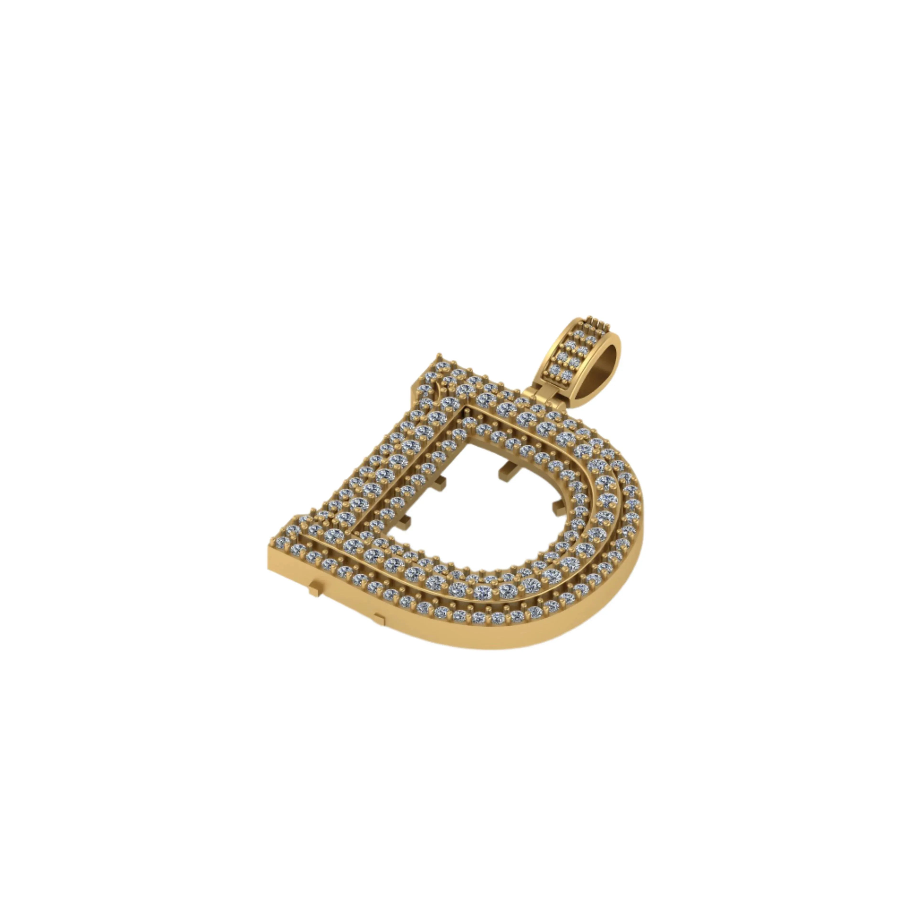 Custom Letter "D" Diamond Pendant - 2.03 CTW