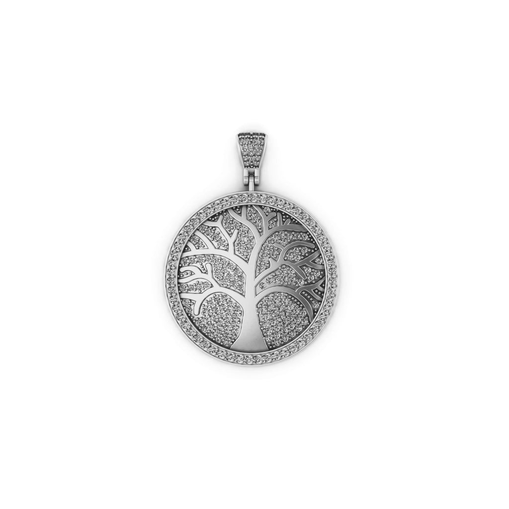 Custom Tree of Life 14k solid gold Diamond Pendant - 3.07 CTW