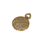 Vintage Round Diamond 14k solid gold Women's Necklace Pendant -1.19 CTW