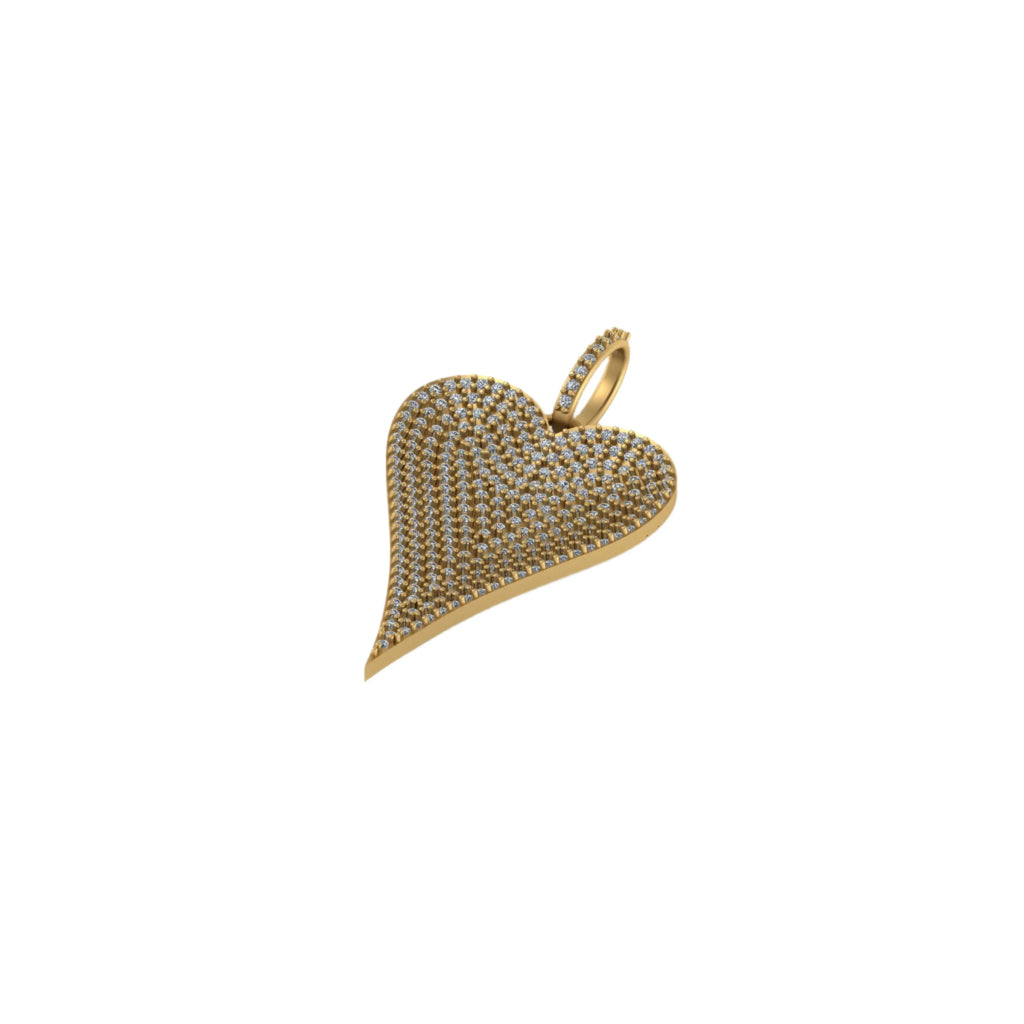 925 Silver Pave VVS Diamond Heart Pendant - 2.11 CTW