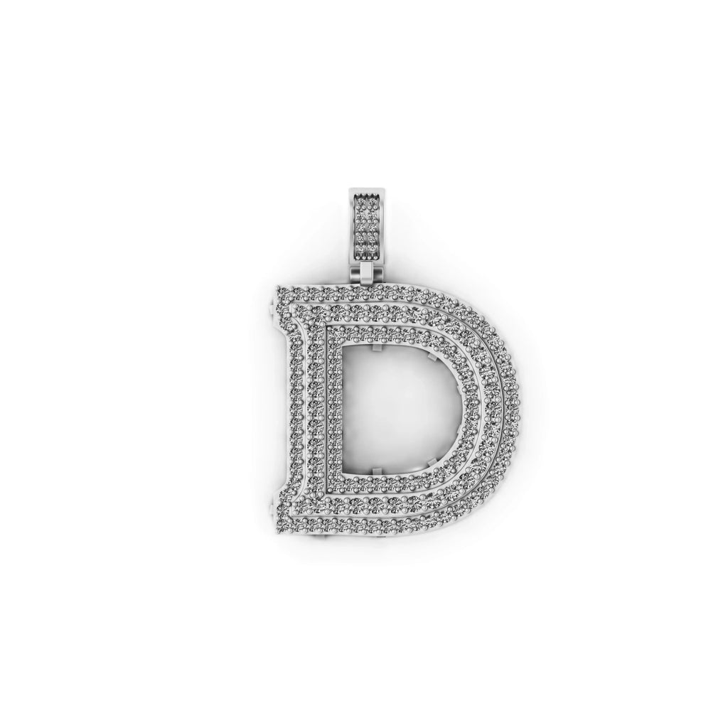 Custom Letter "D" Diamond Pendant - 2.03 CTW
