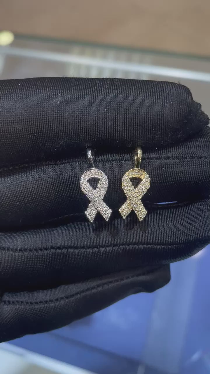 Natural VVS Awareness Ribbon Diamond Pendant - 0.25 CTW