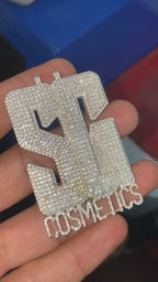 Custom SG Letter Diamond Pendant 14K Solid Gold - 10.29 CTW