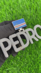 Diamond Name Pendant “Pedro” in 10K solid Gold – 7.56 CTW