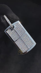 Custom Dog Tag Diamond Necklace Pendant Personalized Men's Charm - 3.42 CTW