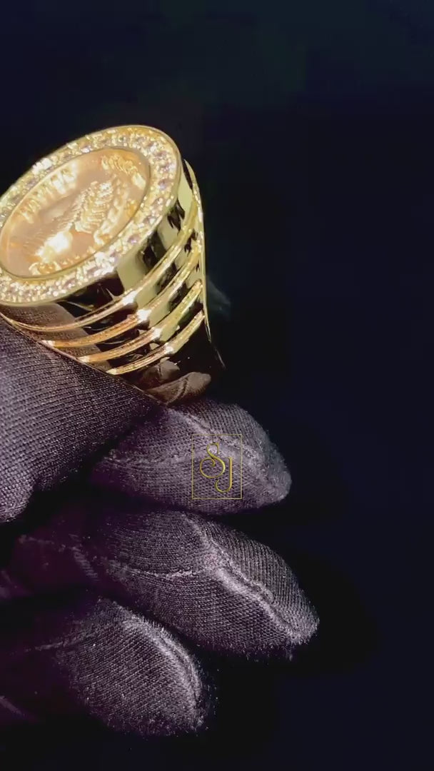 10k solid Gold Queen Statement Ring