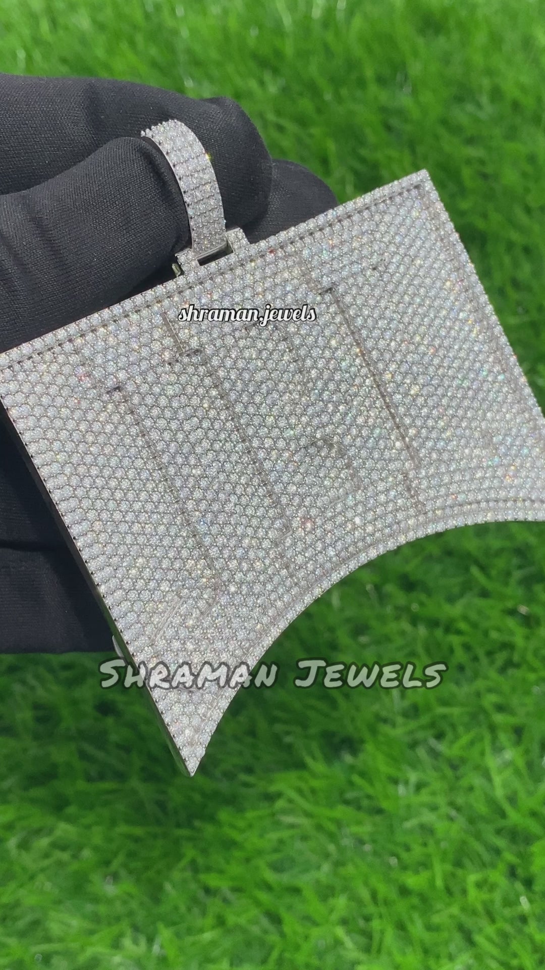 MEN'S HIP HOP JBL LOGO VVS NAME NECKLACE DIAMOND PENDANT FOR PARTY