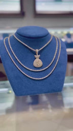 Money Bag Diamond Pendant 14k Solid Gold - 3.33 CTW